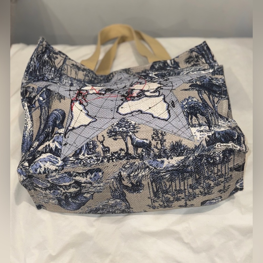 CHRISTIAN DIOR WORLD TROTTER CANVAS TOTE - Picture 5 of 8